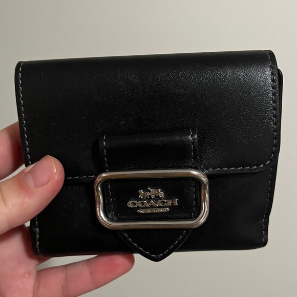 Coach Billfold Leather Black Wallet - Picture 1 of 3